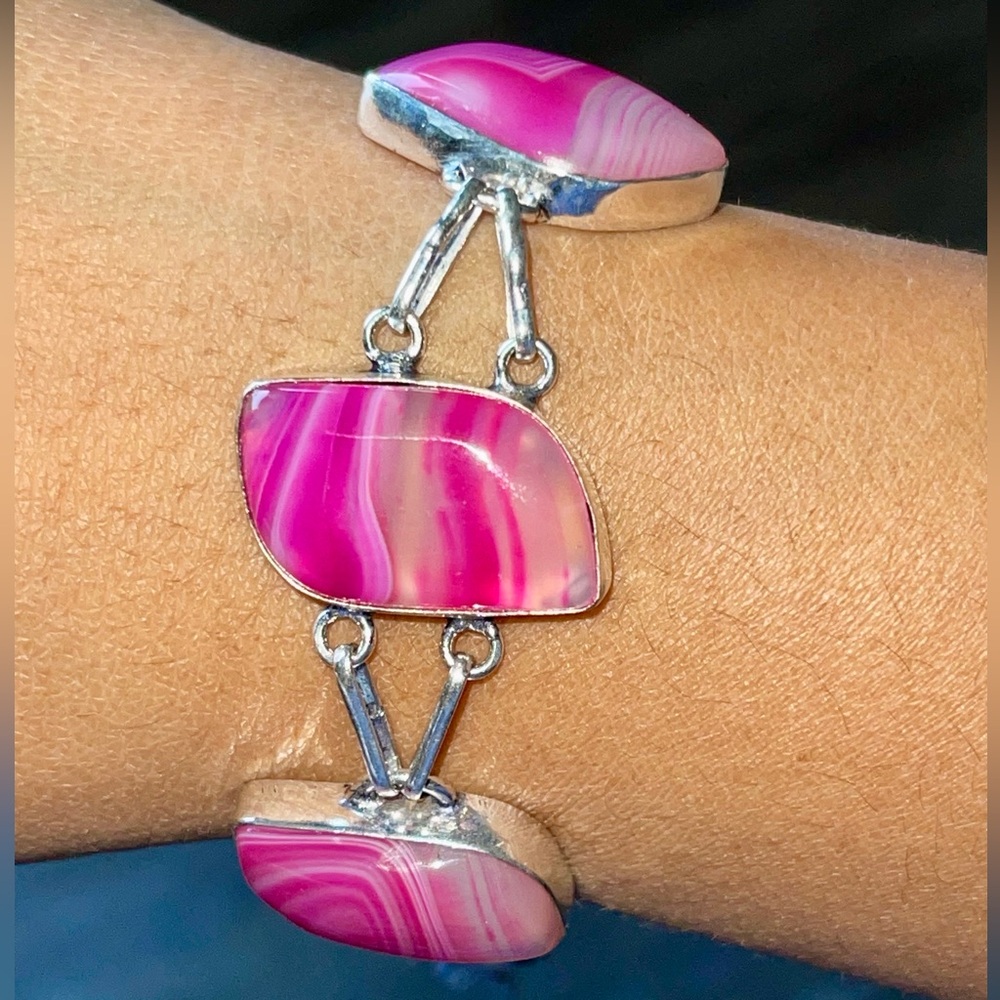Pink Lace Botswana Agate Bracelet